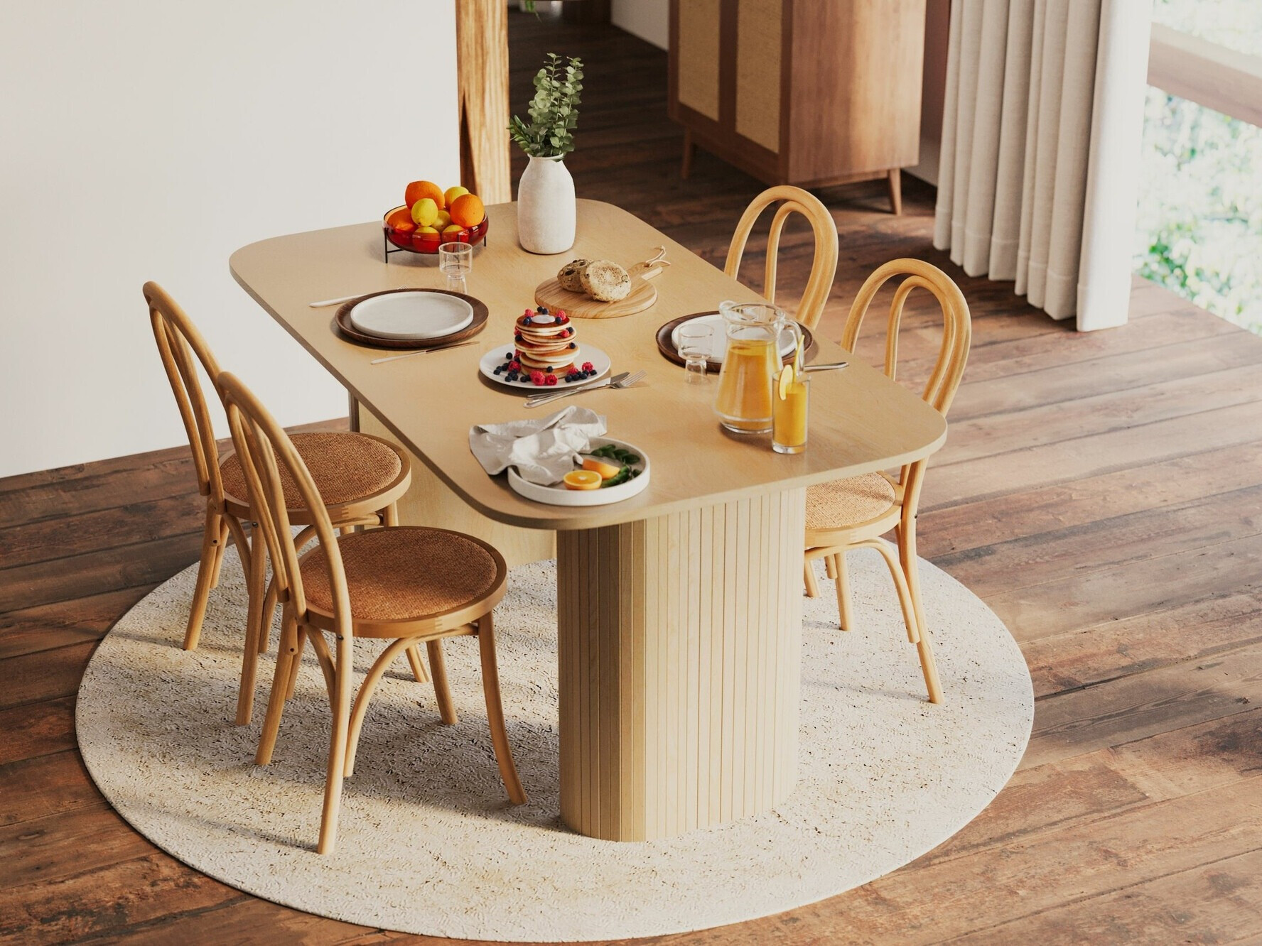 Asztal Evarleva 112 (Világos fa)