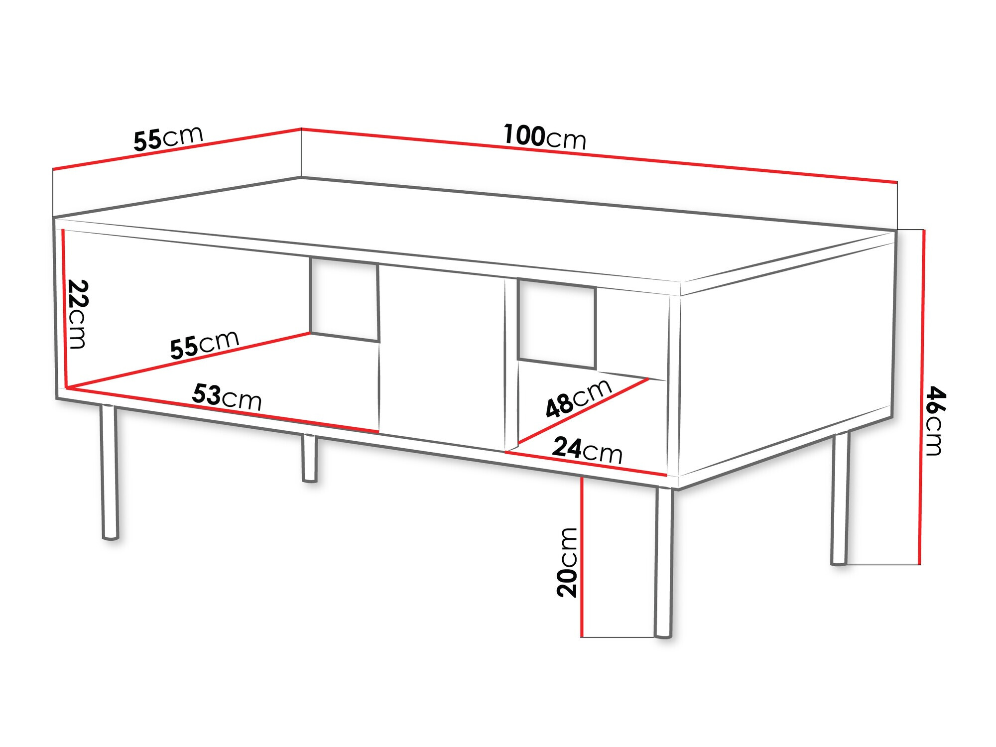 Dohányzóasztal Mortali 102 (Fehér)