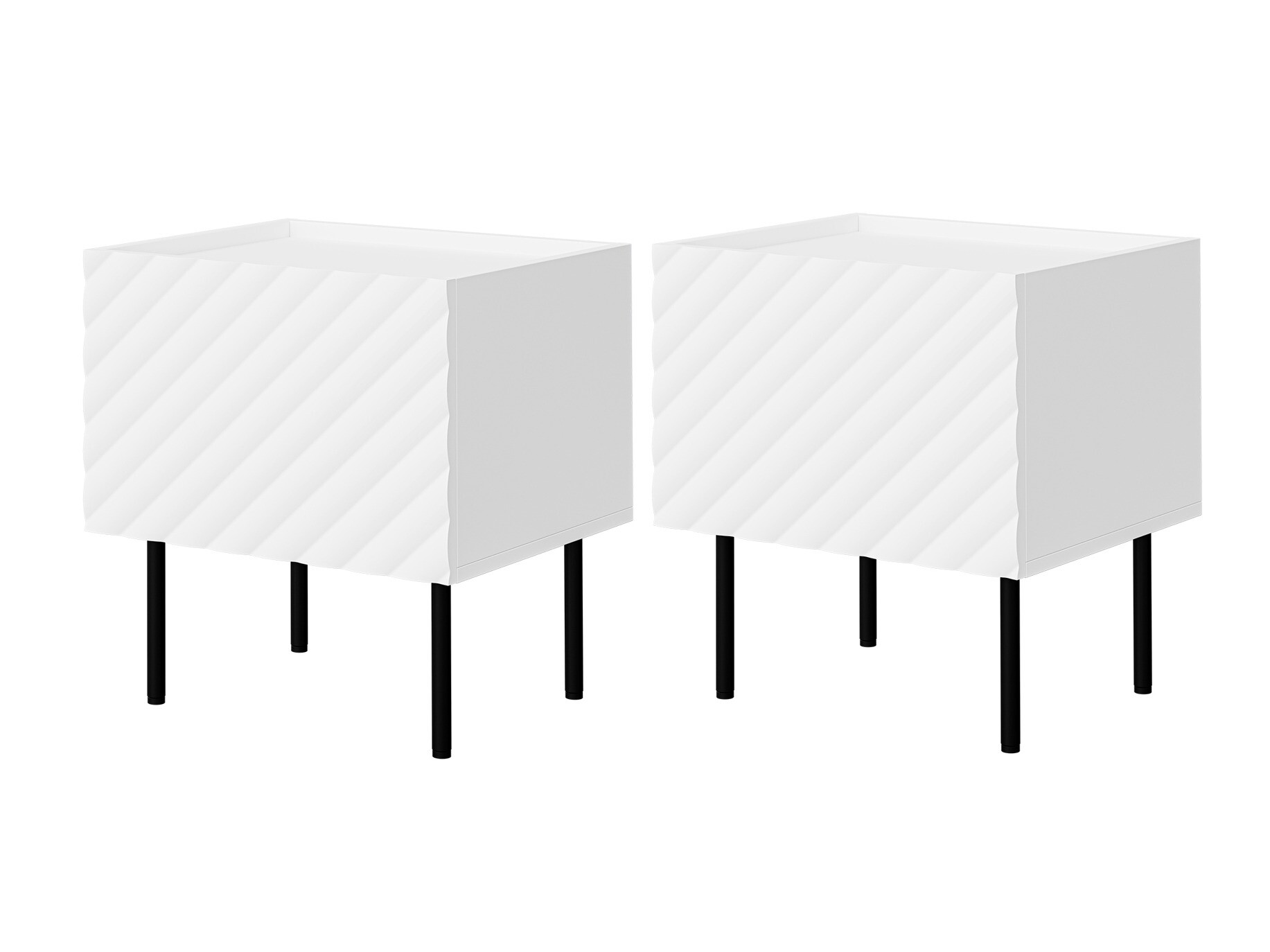 Éjjeliszekrény szett Sillen (Fehér)
