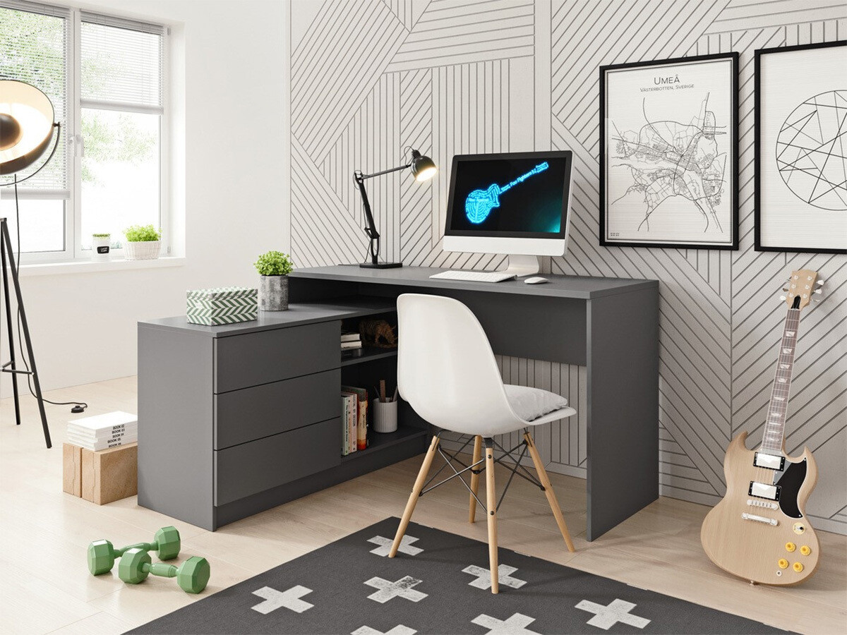 Sarok íróasztal Kingston 130 (Grafit)