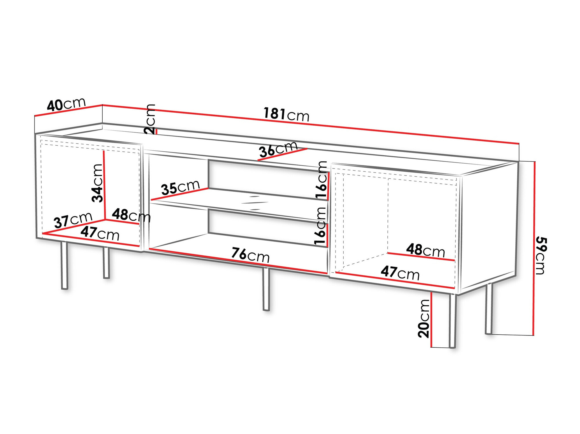 TV-állvány Sillen II (Kasmír)
