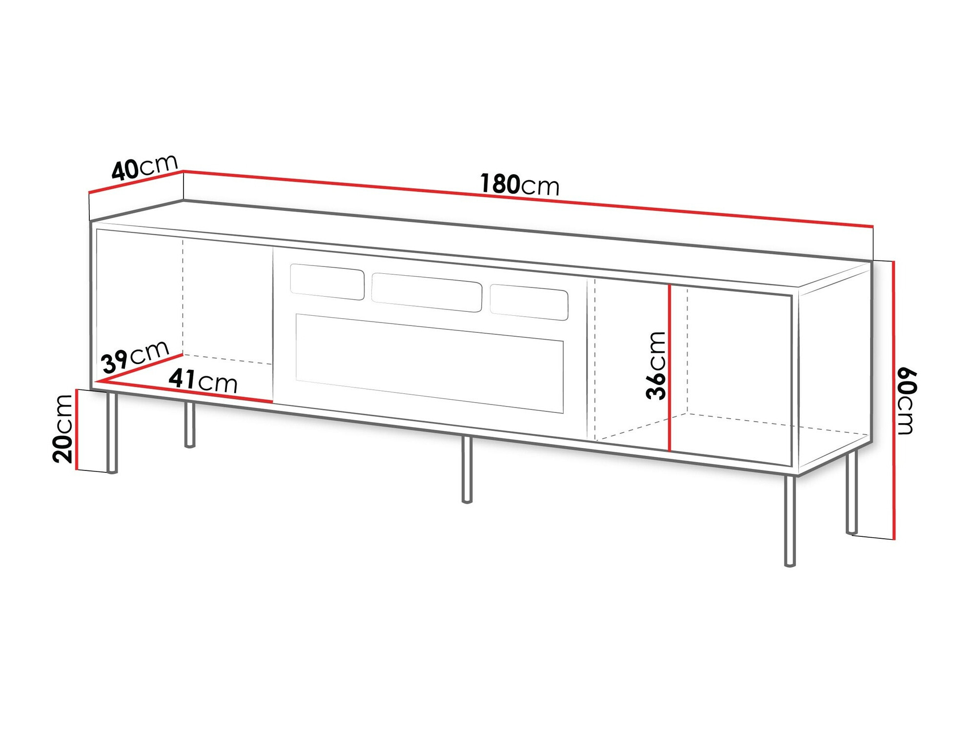 TV-állvány Flosoru 108 (Dió + Fekete)