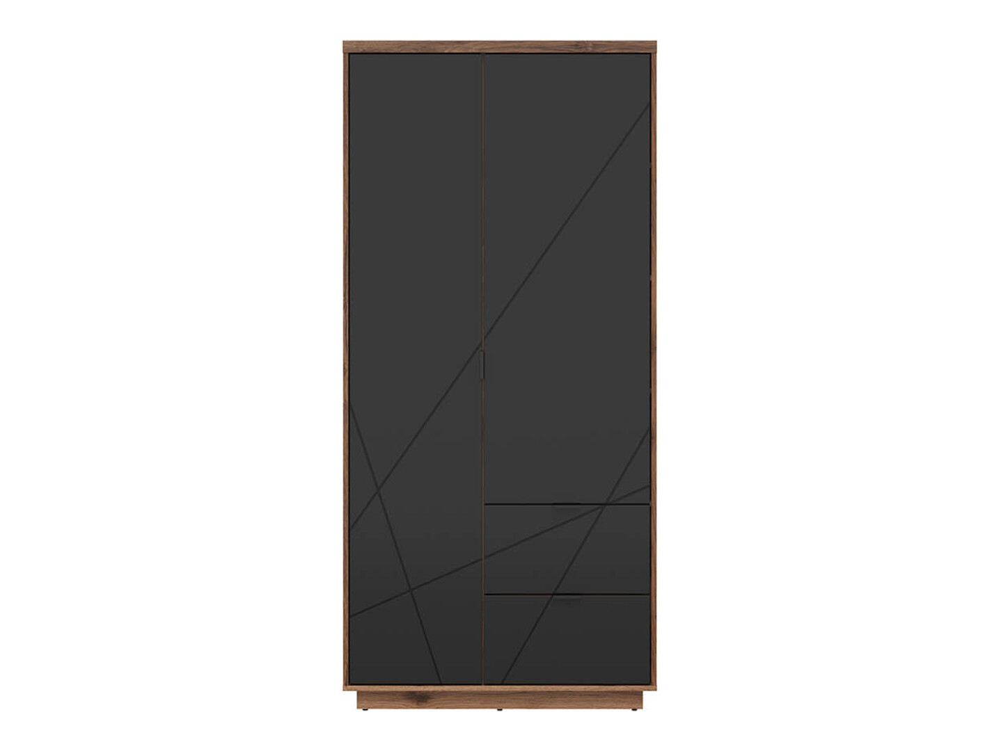 Gardróbszekrény Fivale 105 (Sötét delanói tölgy + Fekete)