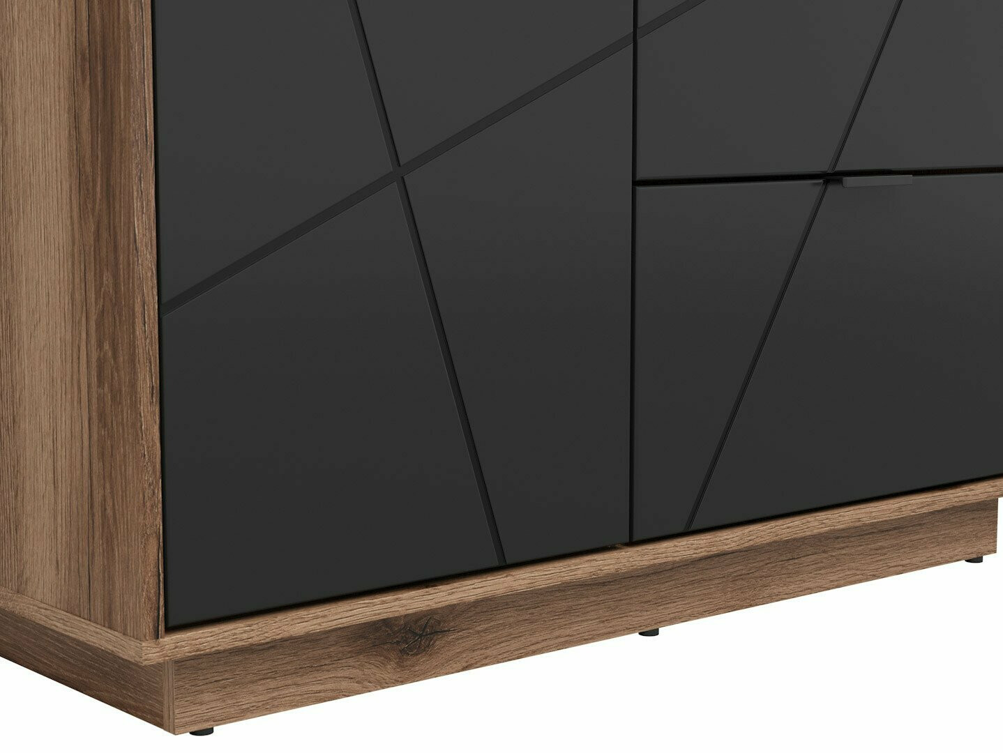 Gardróbszekrény Fivale 105 (Sötét delanói tölgy + Fekete)