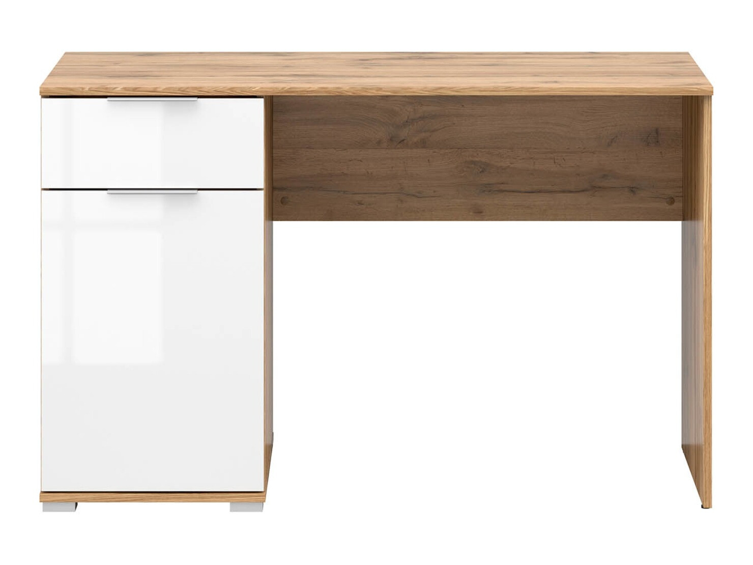 Íróasztal Tivetra 100 (Wotan tölgy + Fényes fehér)