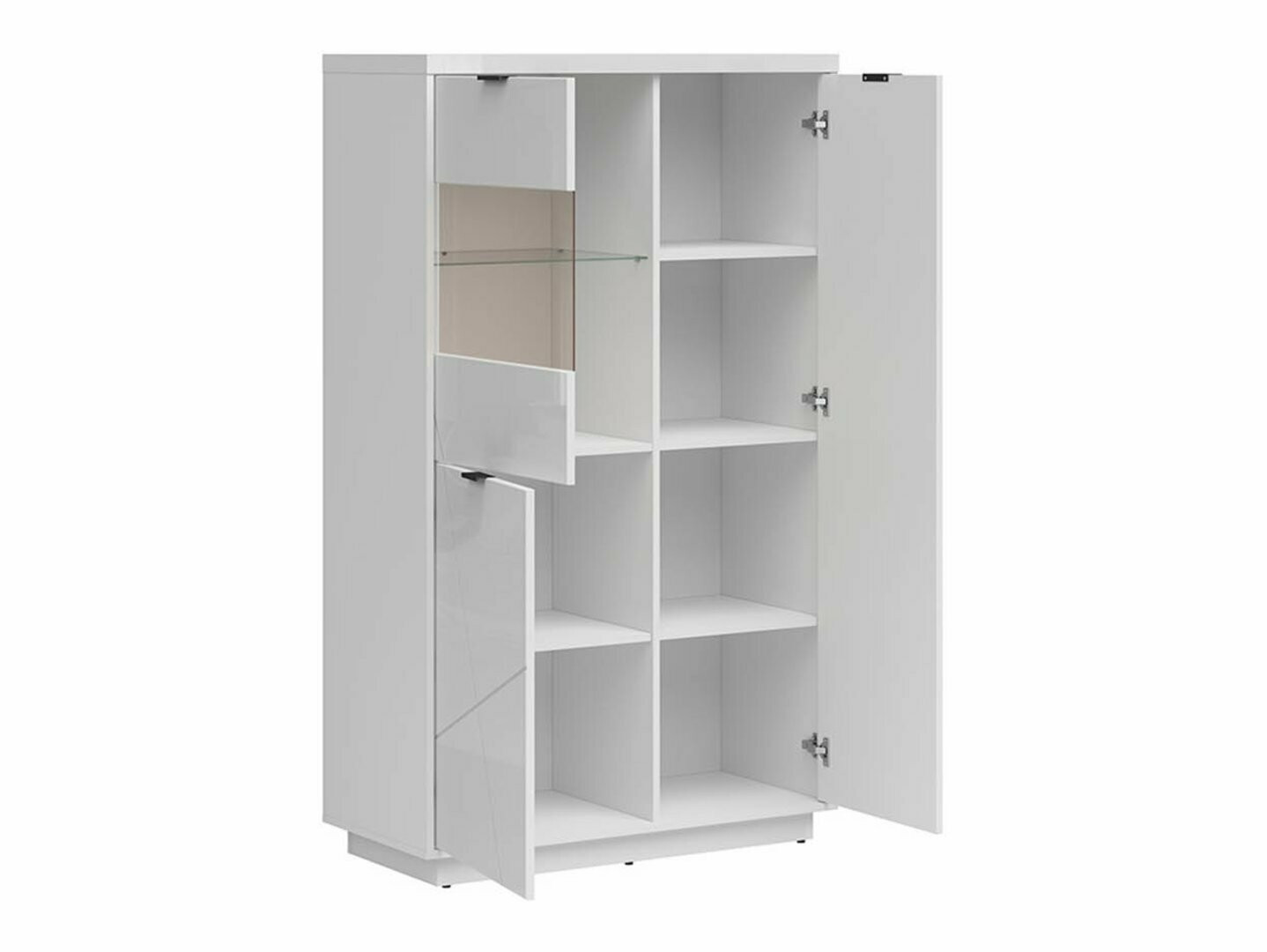 Könyvespolc Fivale 103 (Fényes fehér + Fehér)