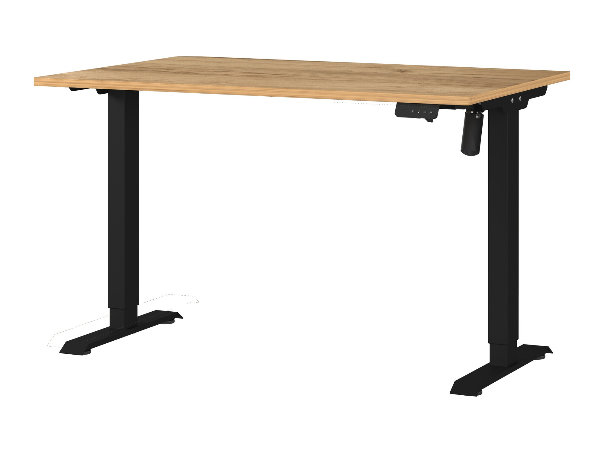 Állítható magasságú íróasztal Lartesi 115 (Navarra tölgy + Fekete)