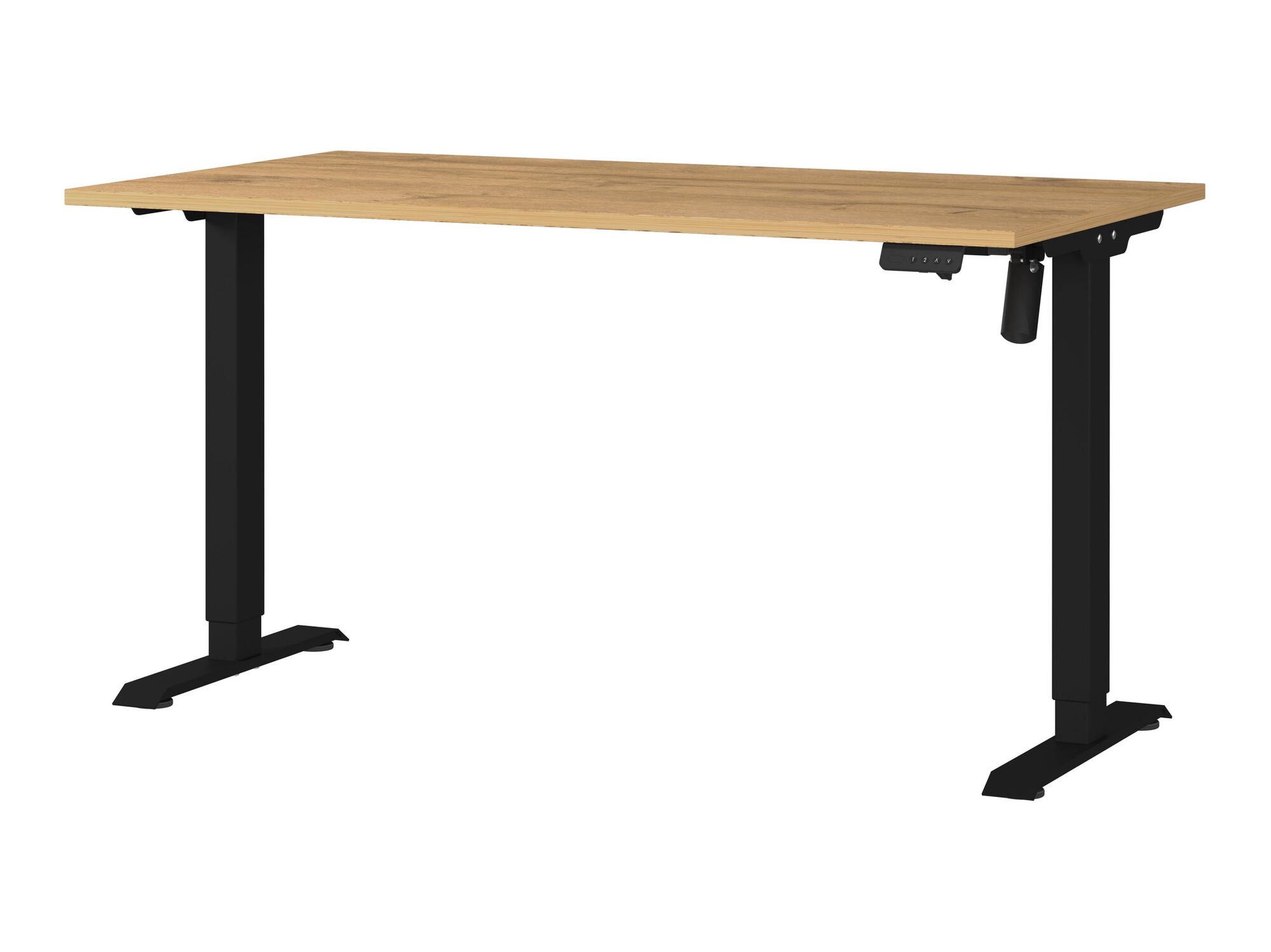Állítható magasságú íróasztal Lartesi 116 (Grandson tölgy + Fekete)