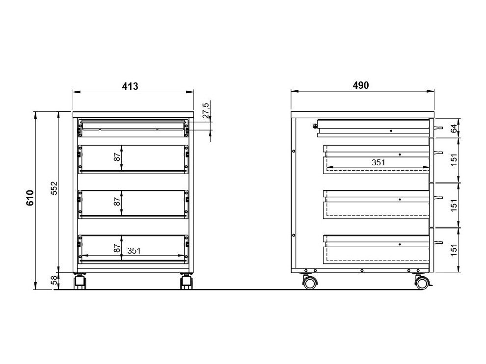 Görgős konténer Lartesi 105 (Fehér + Grandson tölgy)