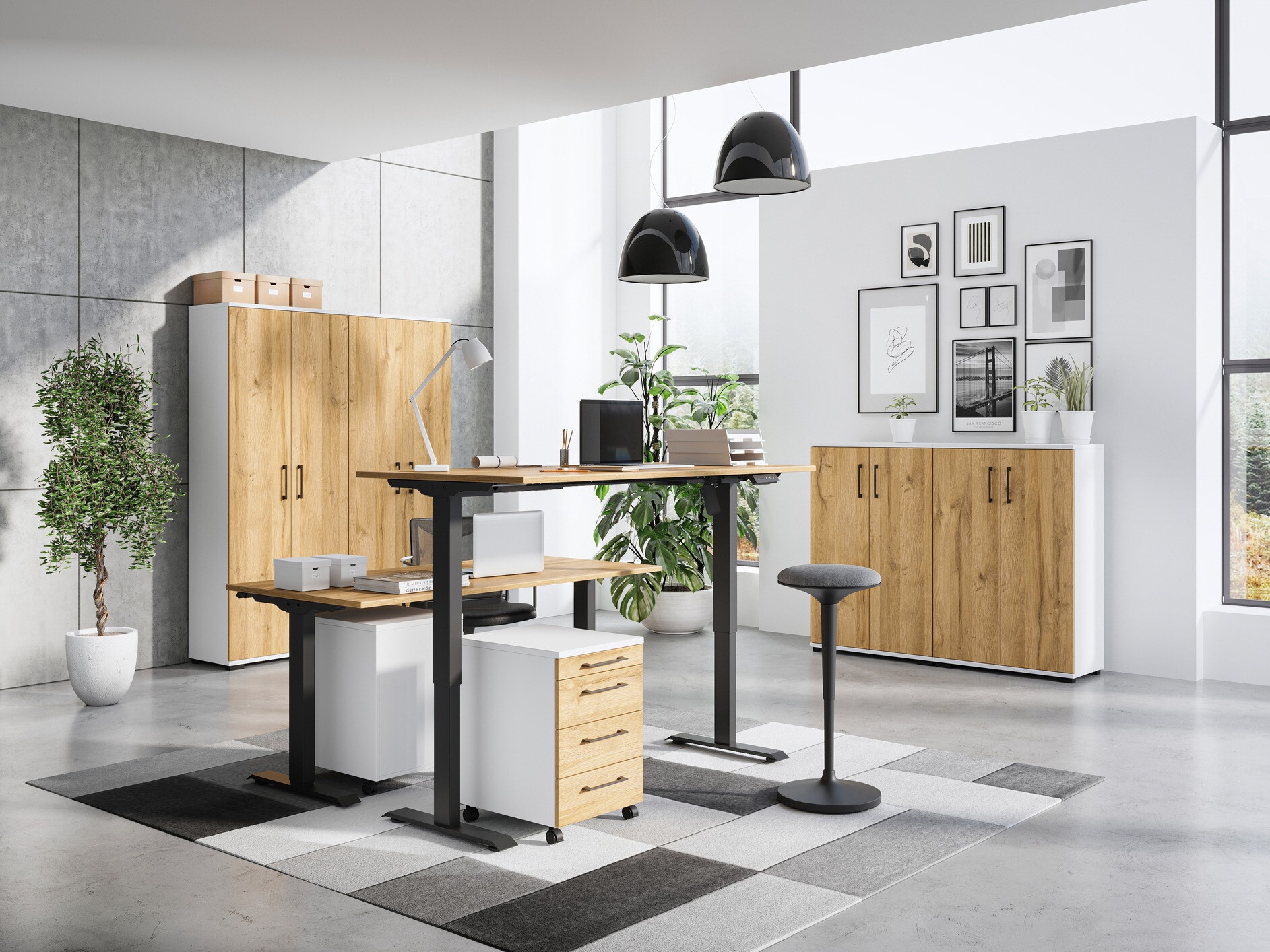 Könyvespolc Lartesi 104 (Fehér + Grandson tölgy)