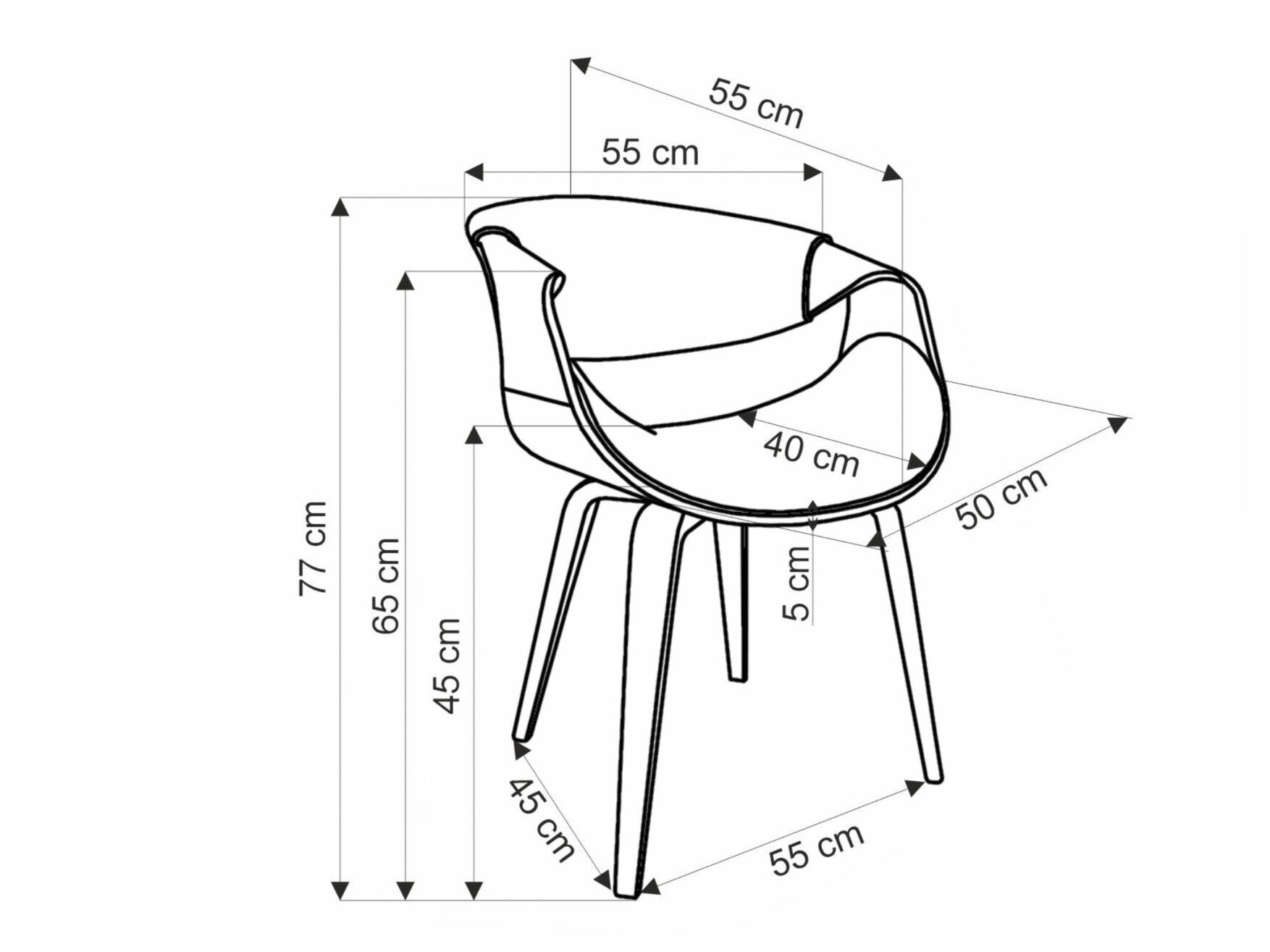Szék Houston 1596 (Szürke + Dió)