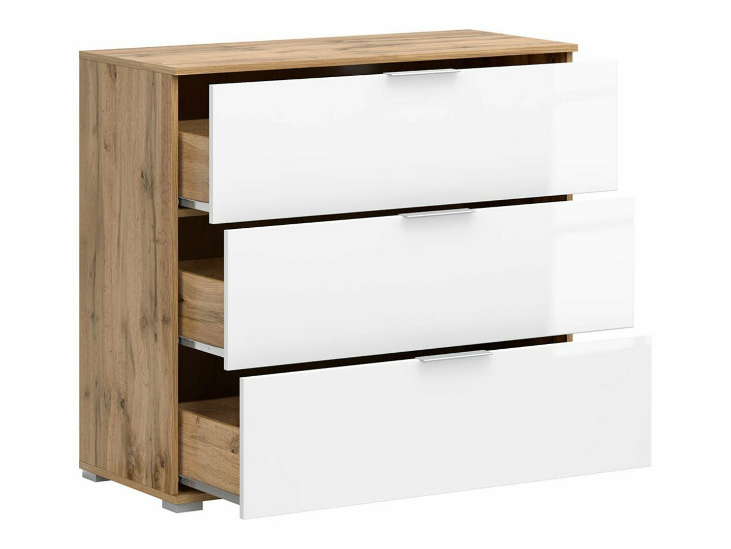 Komód Tivetra 102 (Wotan tölgy + Fényes fehér)