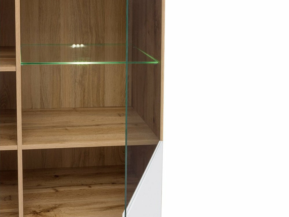 Szekrény Tivetra 107 (Wotan tölgy + Fényes fehér)