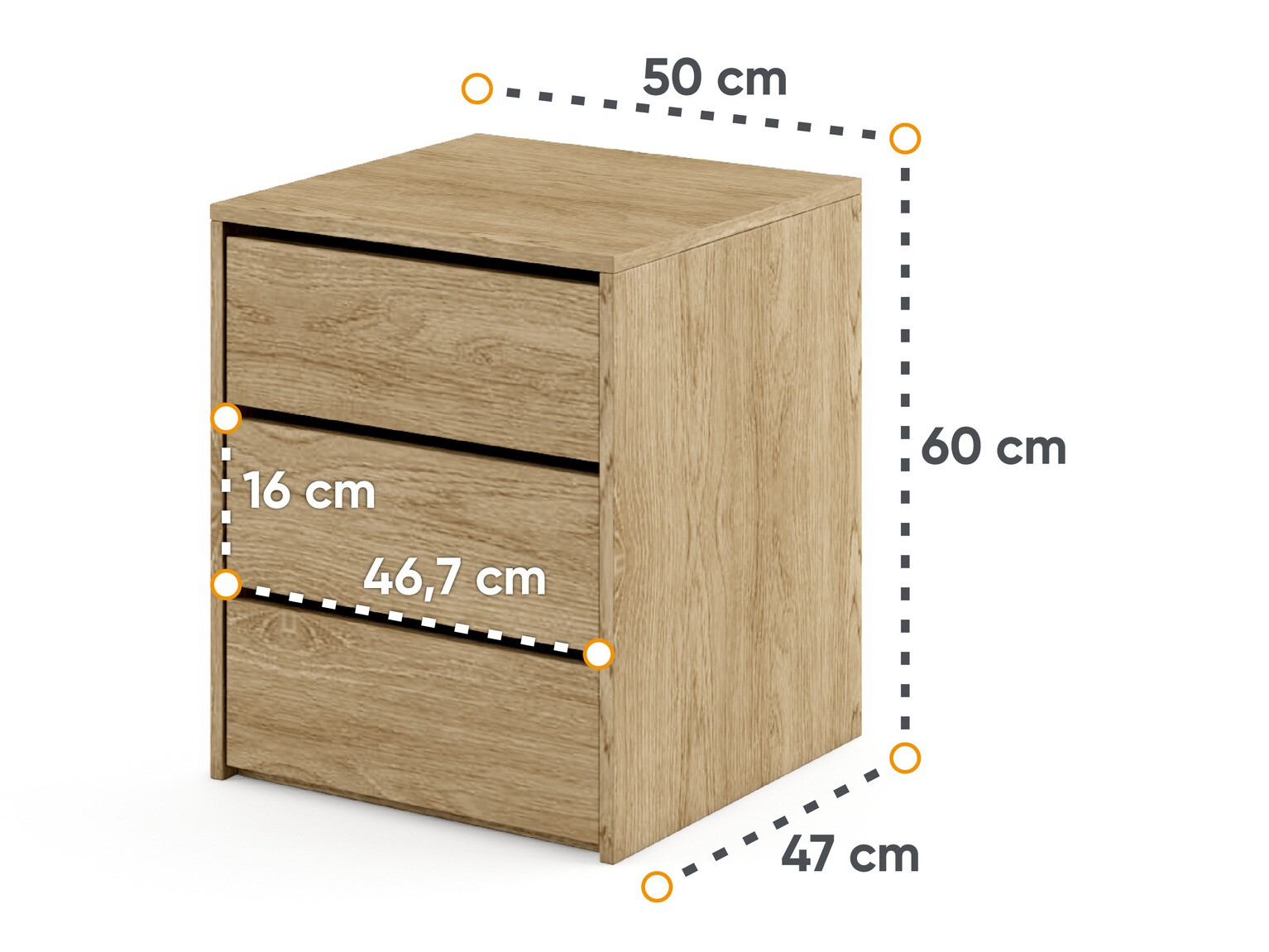 Éjjeliszekrény Cirdelu 113 (Tölgy)