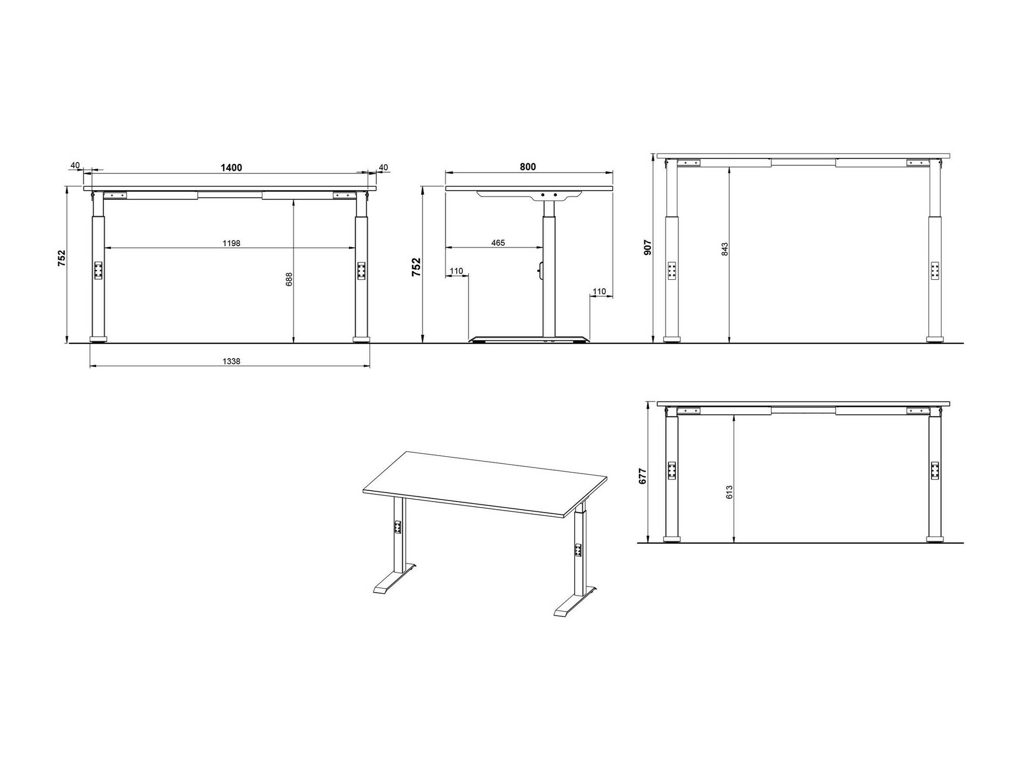 Íróasztal Eliromo 121 (Világosszürke + Ezüst)