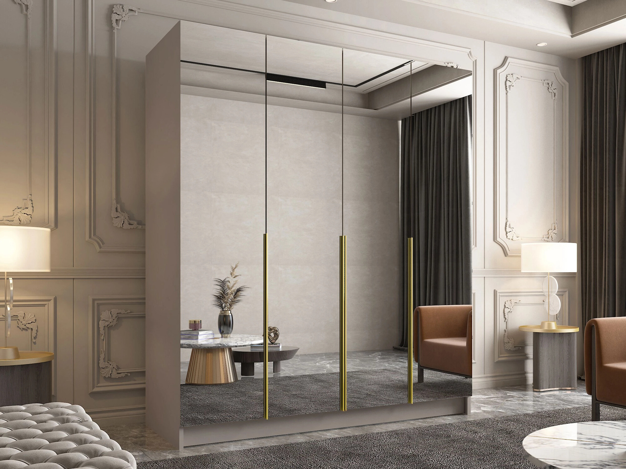 Gardróbszekrény Closico 190 (Kasmír + Aranysárga)