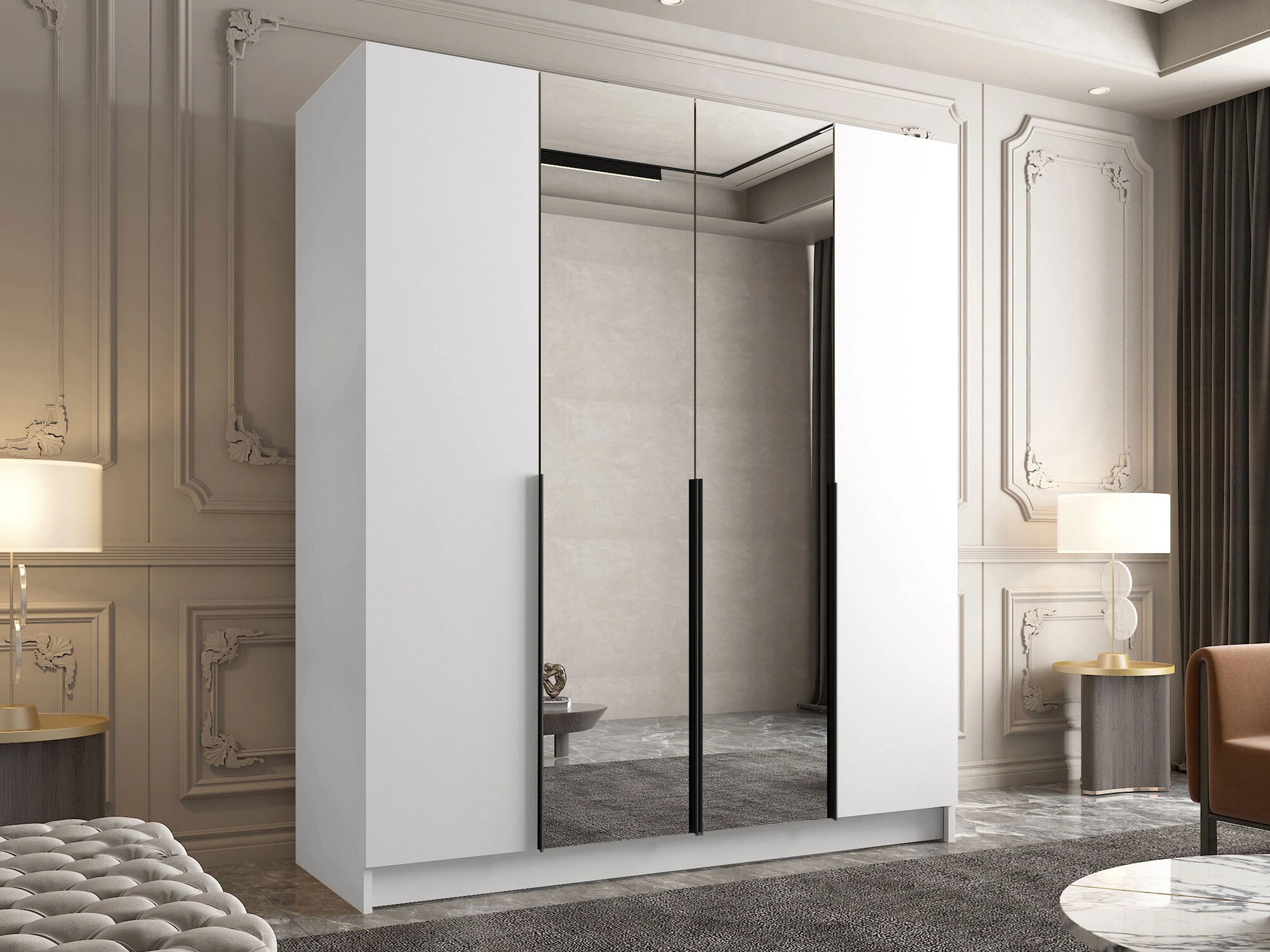 Gardróbszekrény Closico 191 (Fehér + Fekete)