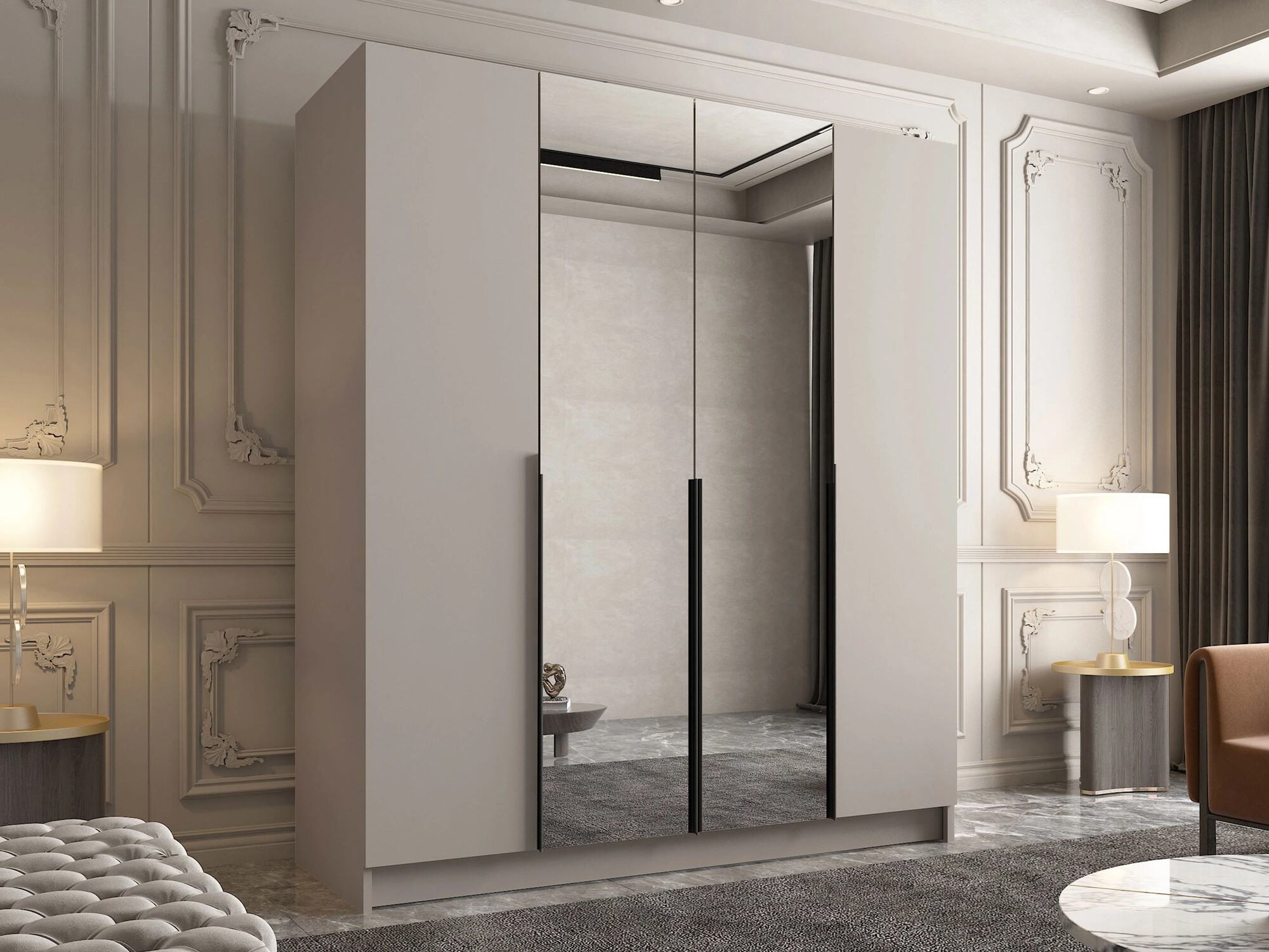 Gardróbszekrény Closico 191 (Kasmír + Fekete)