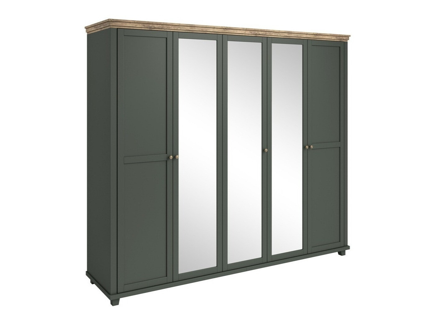 Gardróbszekrény Tolnue 116 (Sötétzöld + Lefkas tölgy)