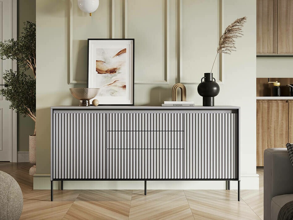 Komód Fernolu 100 (Szürke + Fekete)