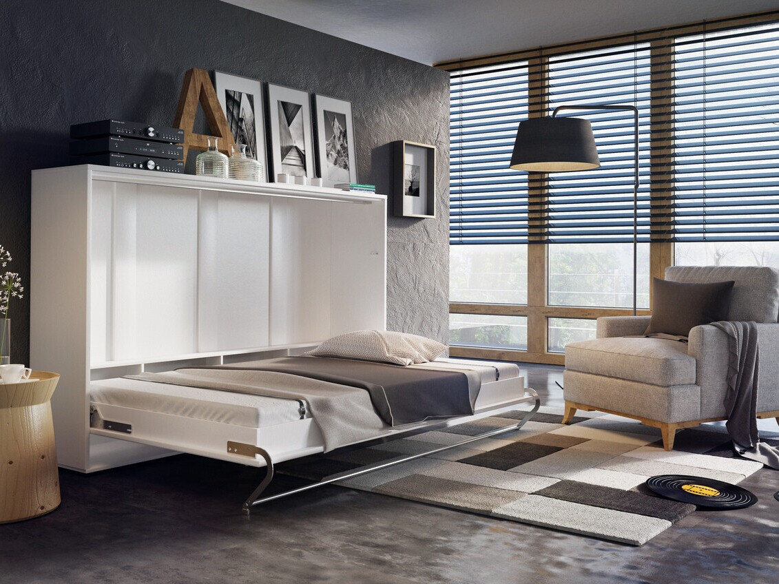 Szekrényágy Concept Pro Lenart Levfere 109 (Fehér)