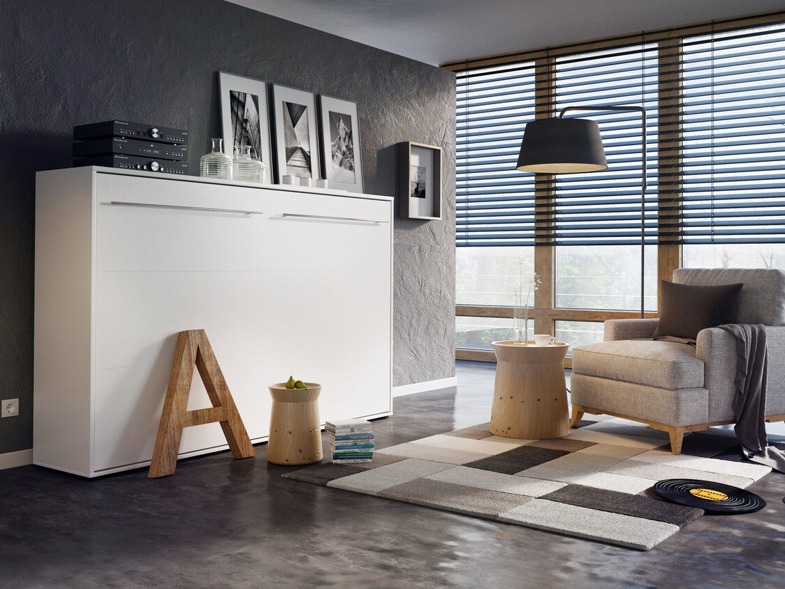 Szekrényágy Concept Pro Lenart Levfere 109 (Fehér)