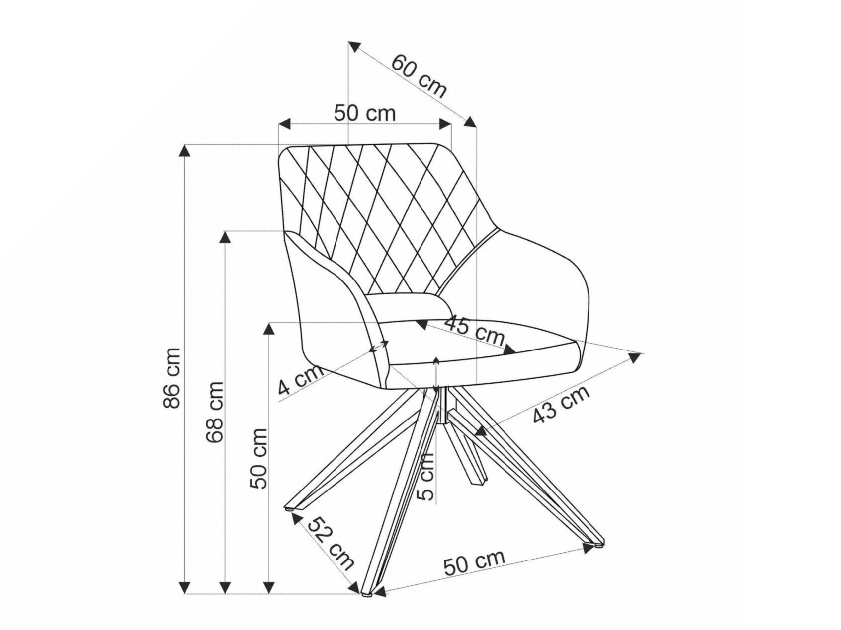 Szék Houston 1768 (Szürke)