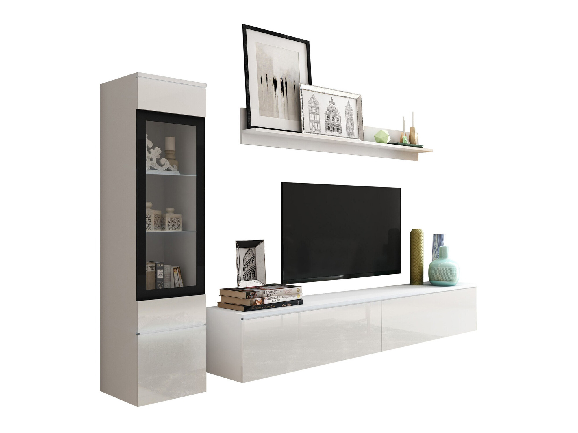 Nappali szett Sarasota 125 (Fehér + Fényes fehér)