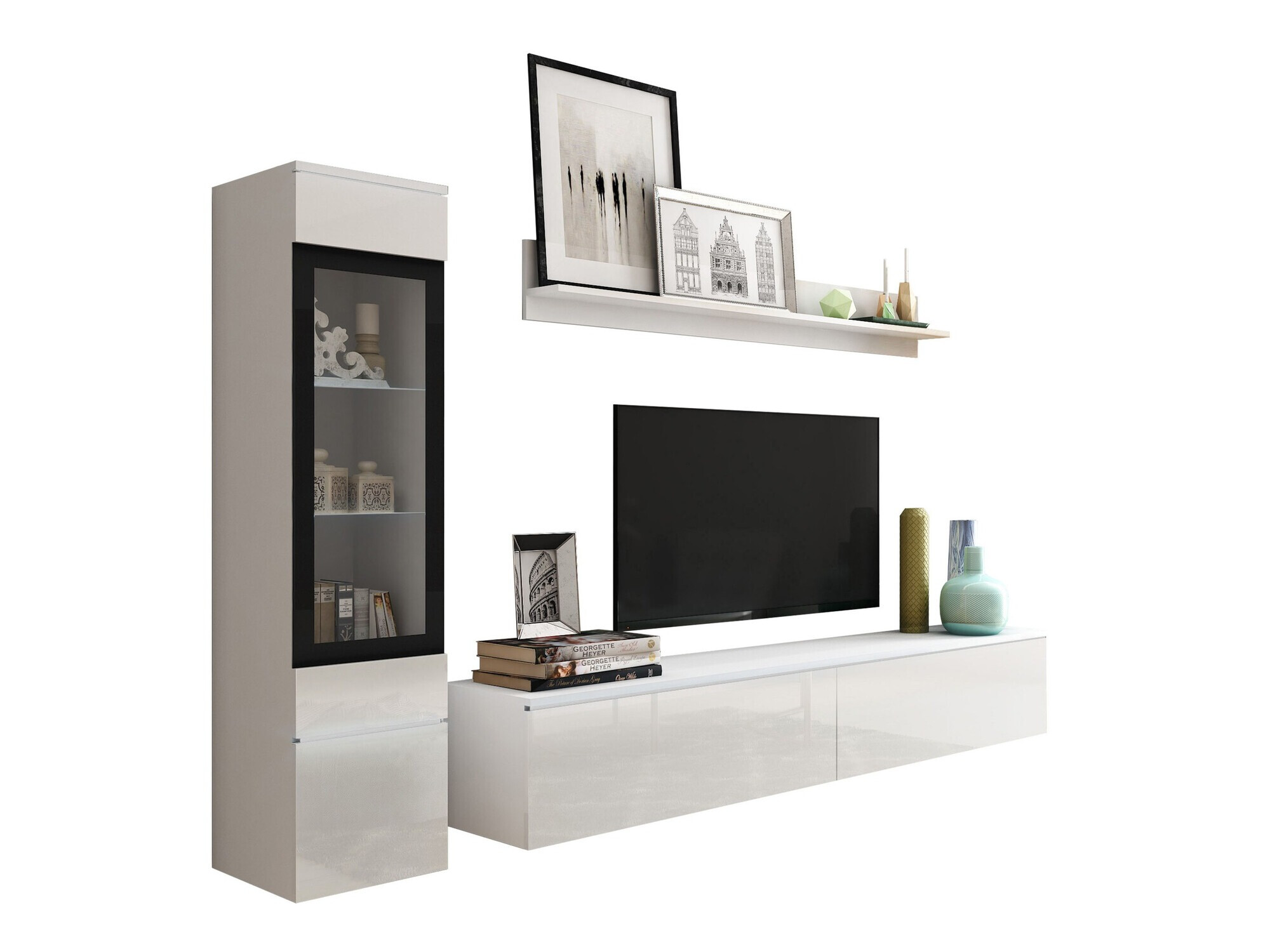 Nappali szett Sarasota 125 (Fehér + Fényes fehér)