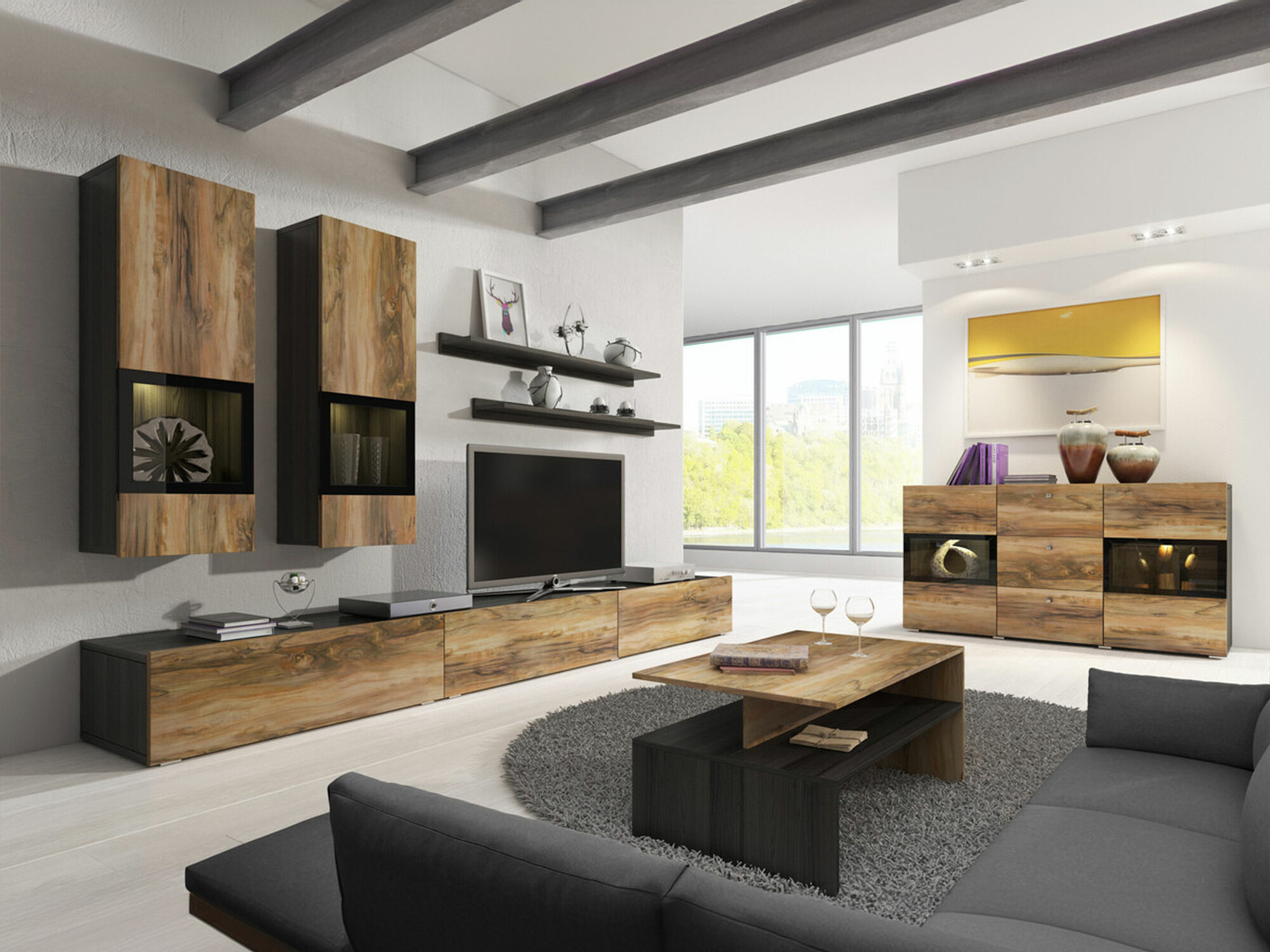 Nappali szett Serodeu 104 (Dió + Sötét barna)