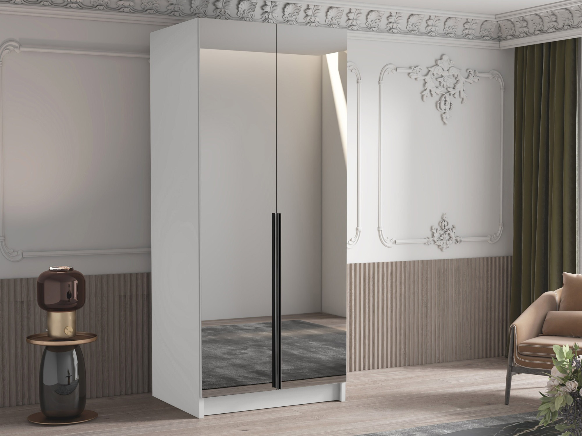 Gardróbszekrény Closico 193 (Fehér + Fekete)