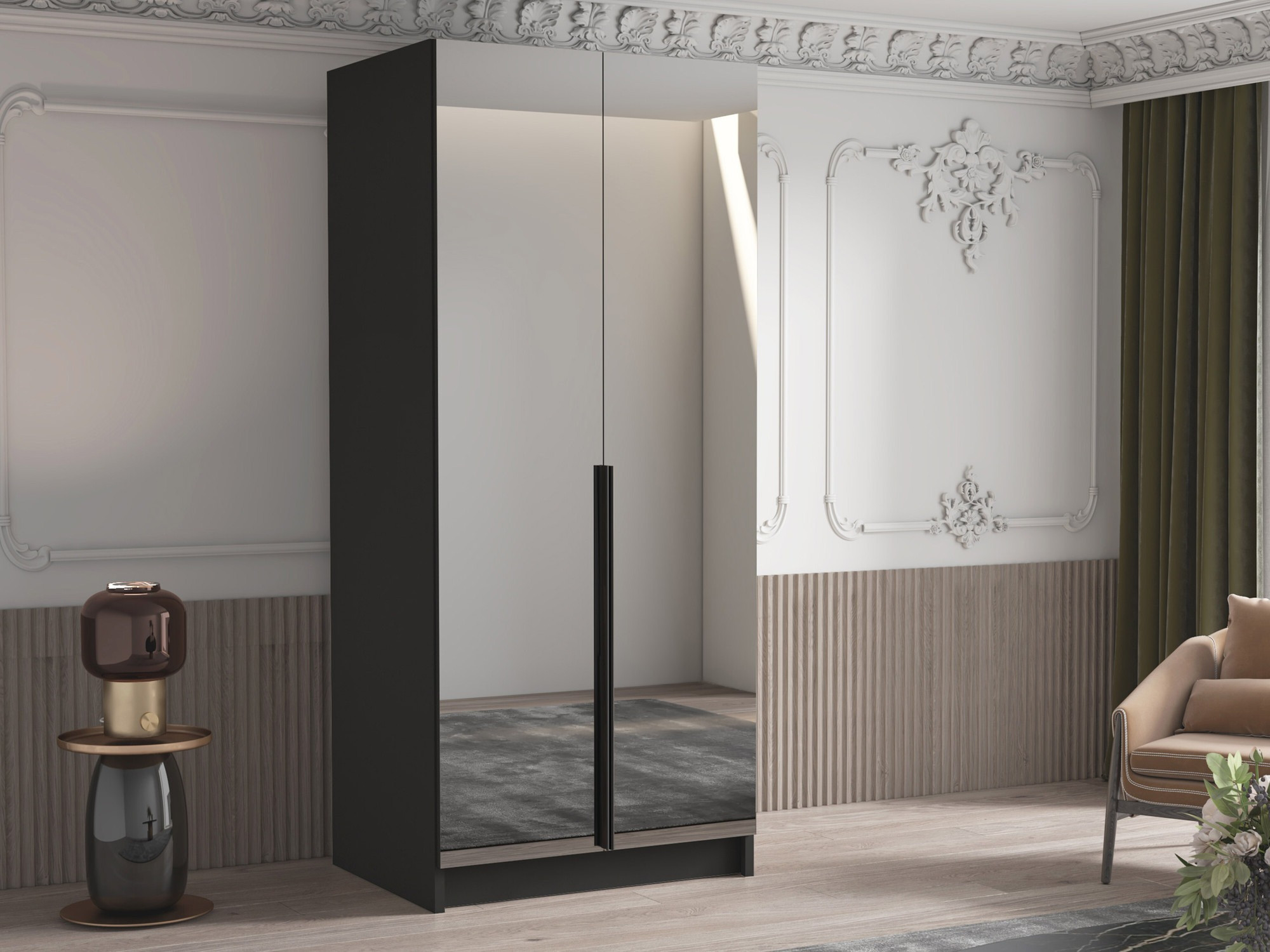 Gardróbszekrény Closico 193 (Fekete)