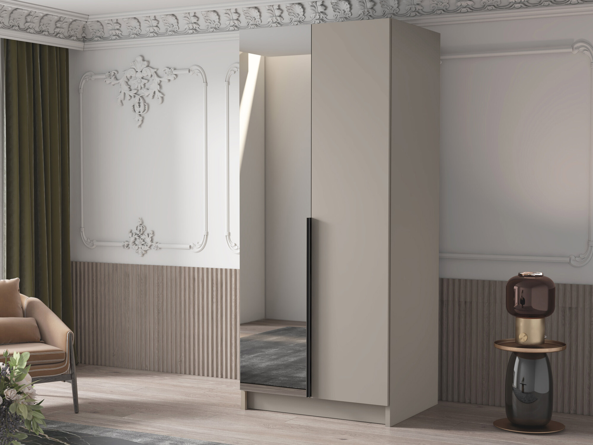 Gardróbszekrény Closico 194 (Kasmír + Fekete)