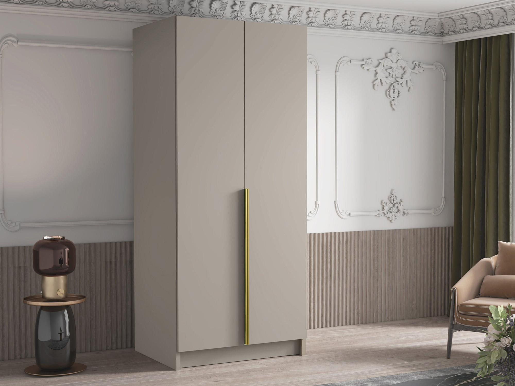 Gardróbszekrény Closico 195 (Kasmír + Aranysárga)