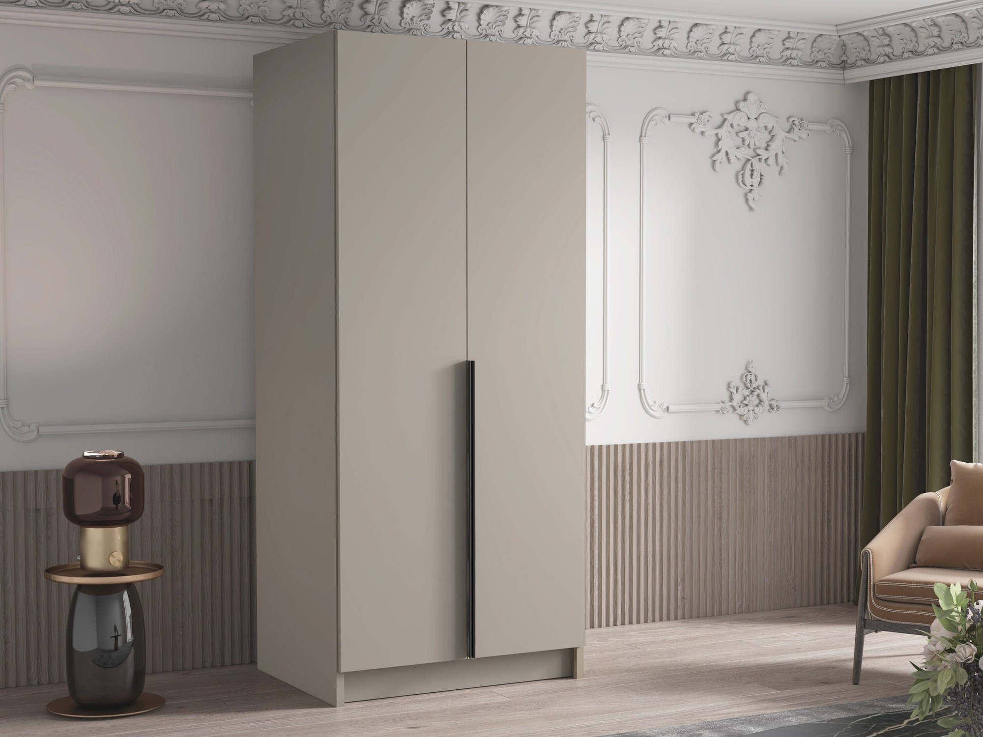 Gardróbszekrény Closico 195 (Kasmír + Fekete)