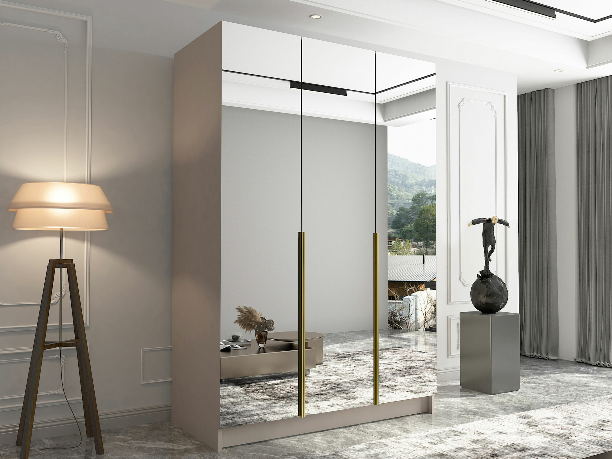 Gardróbszekrény Closico 196 (Kasmír + Aranysárga)