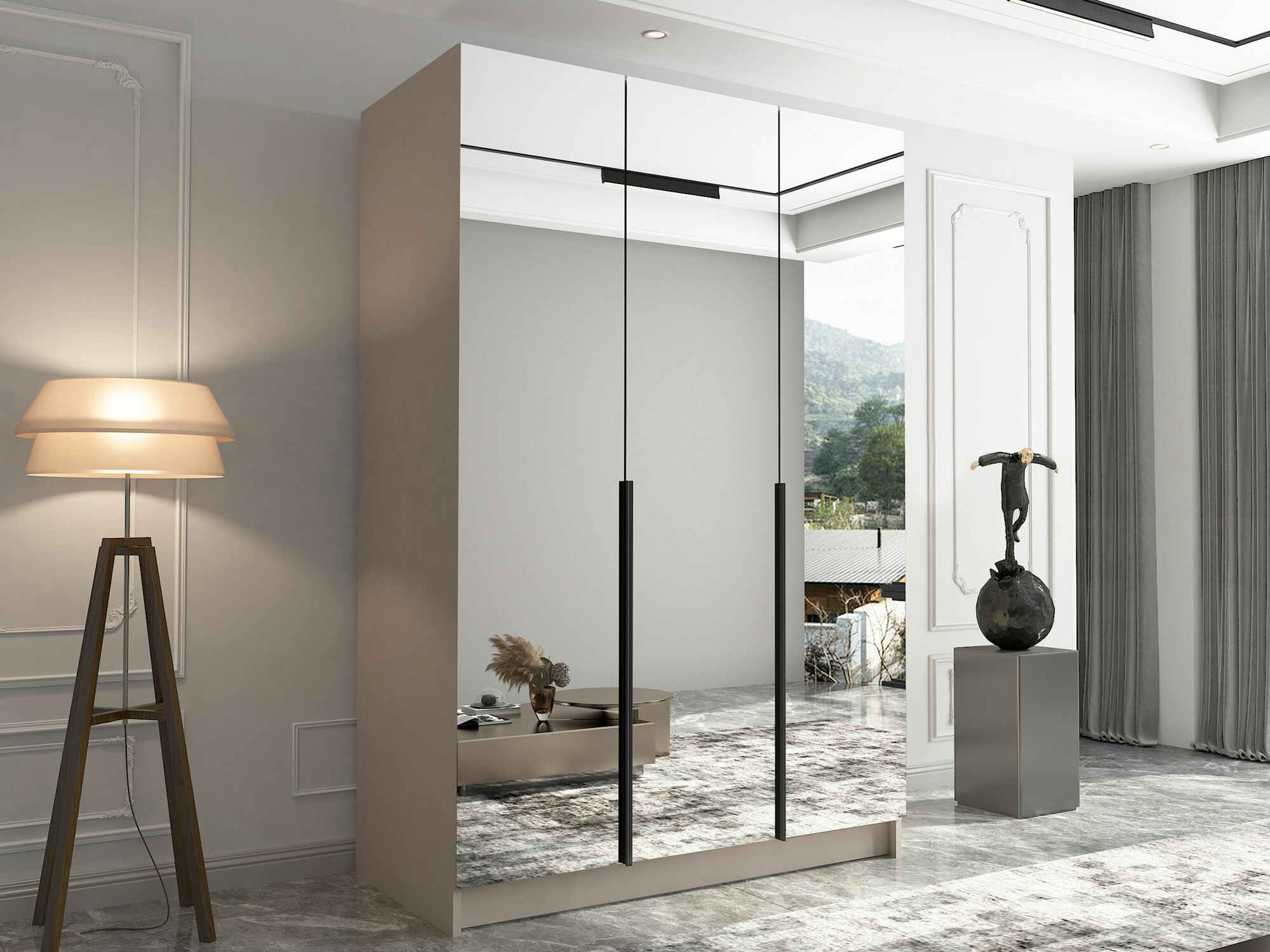 Gardróbszekrény Closico 196 (Kasmír + Fekete)