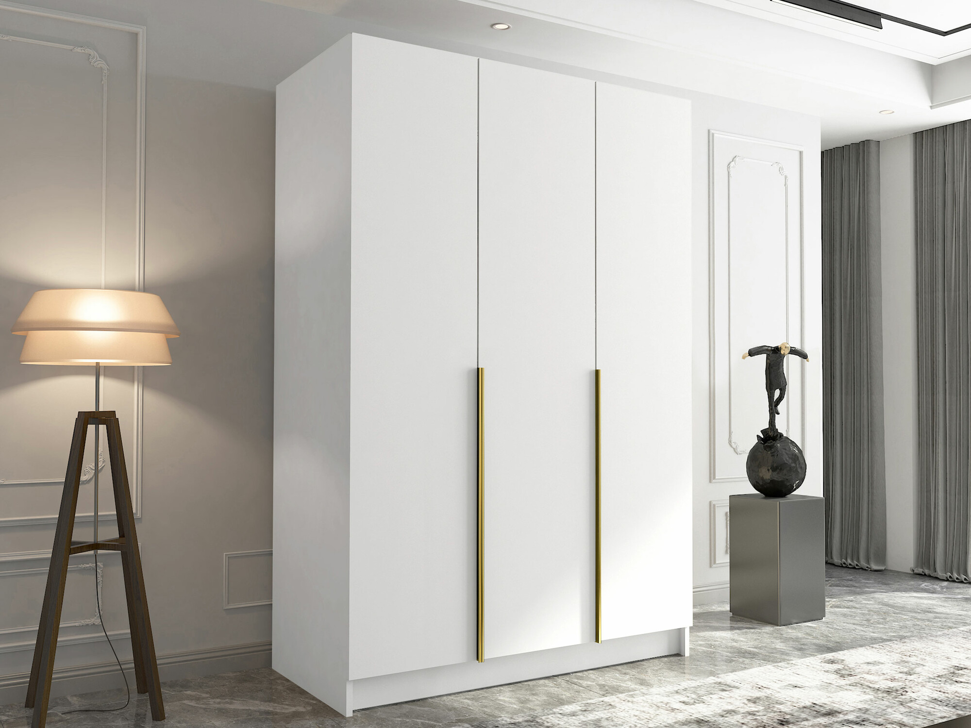 Gardróbszekrény Closico 198 (Fehér + Aranysárga)