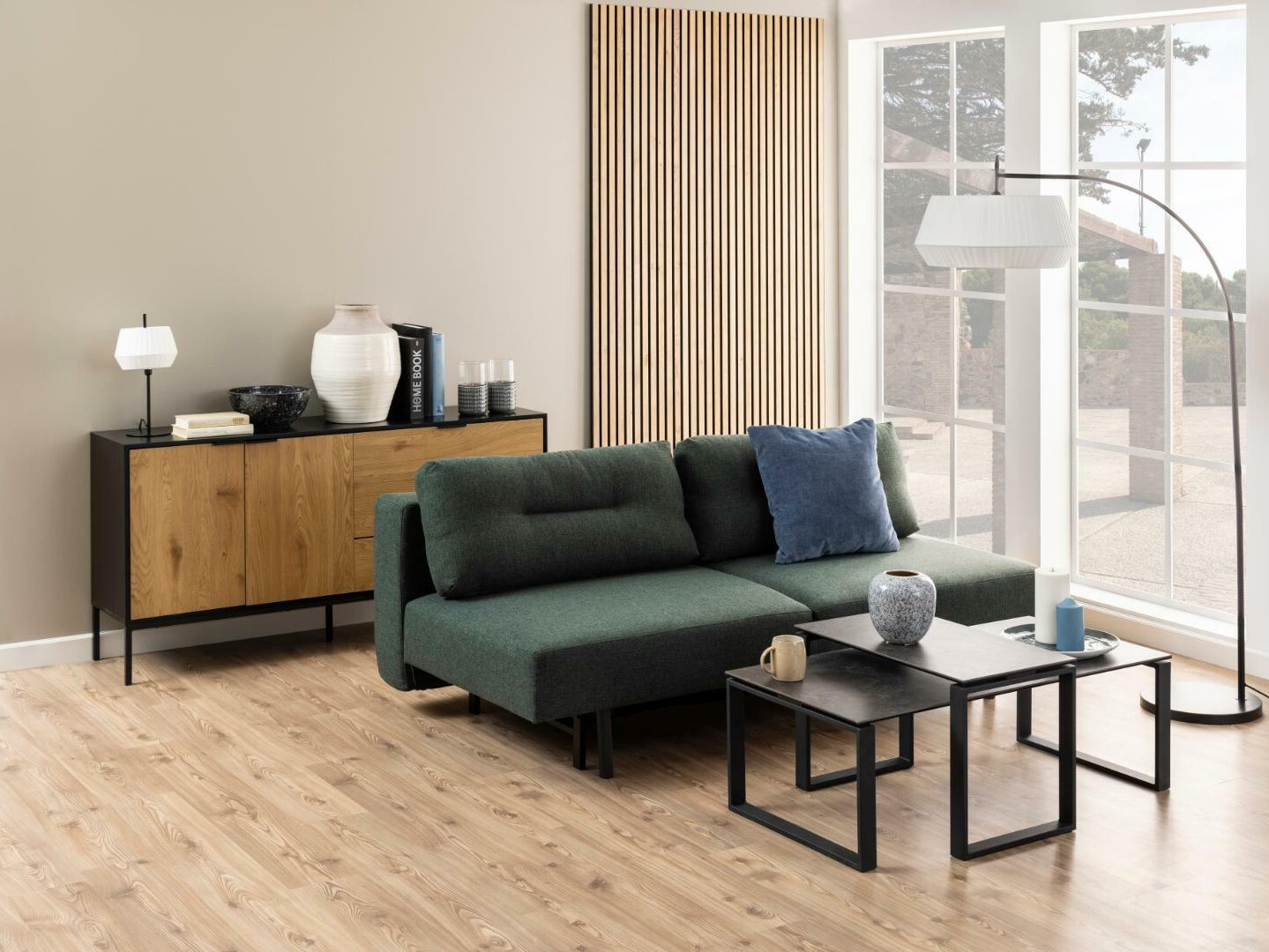 Dohányzóasztal szett Norsica 421 (Sötétszürke + Fekete)