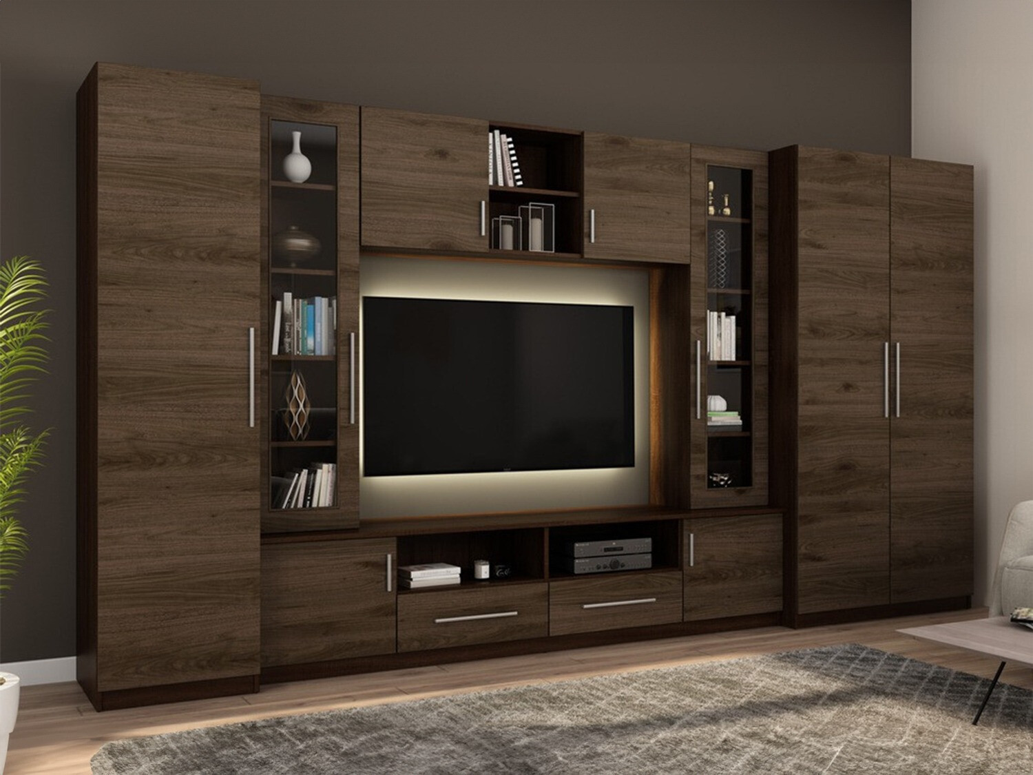 Nappali szett Lexington 174 (Dió + Sötét Sonoma tölgy)