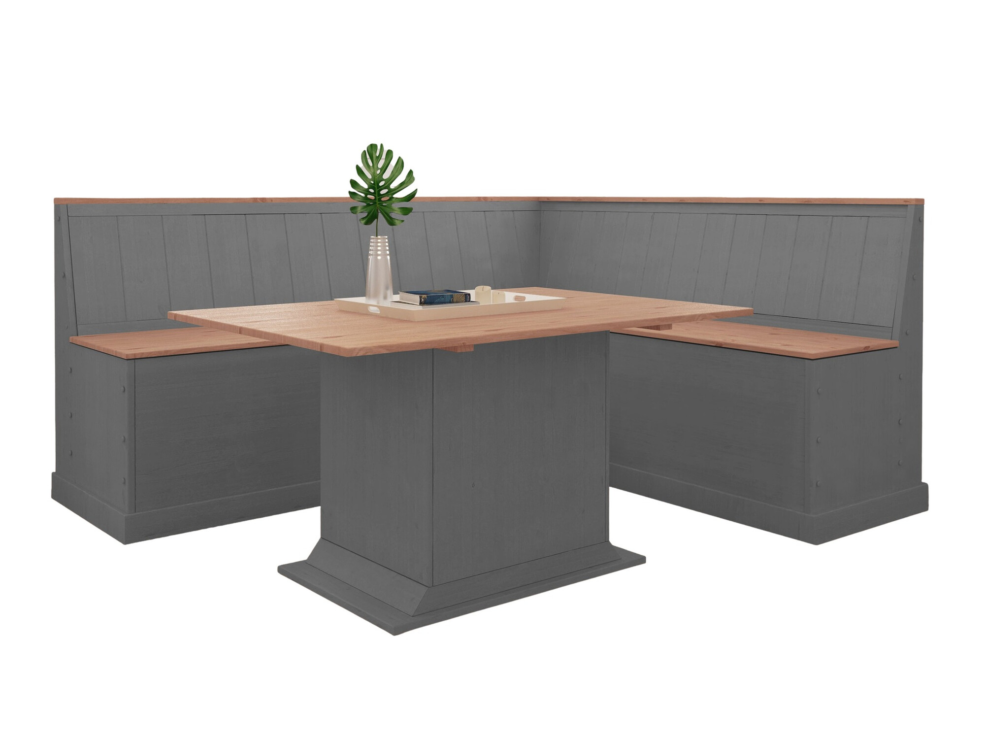 Sarok étkező garnitúra Cirfeli 106 (Szürke + Fenyő)