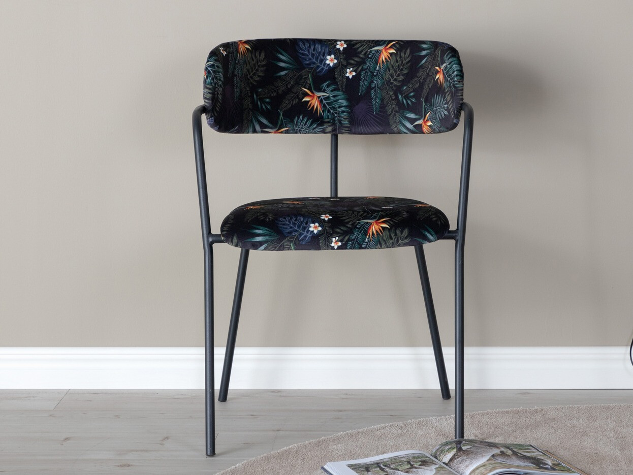 Szék Dallas 108 (Virágos minta + Fekete)