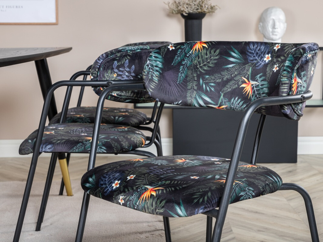 Szék Dallas 108 (Virágos minta + Fekete)