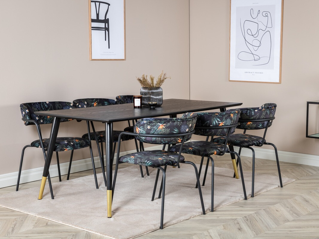 Szék Dallas 108 (Virágos minta + Fekete)