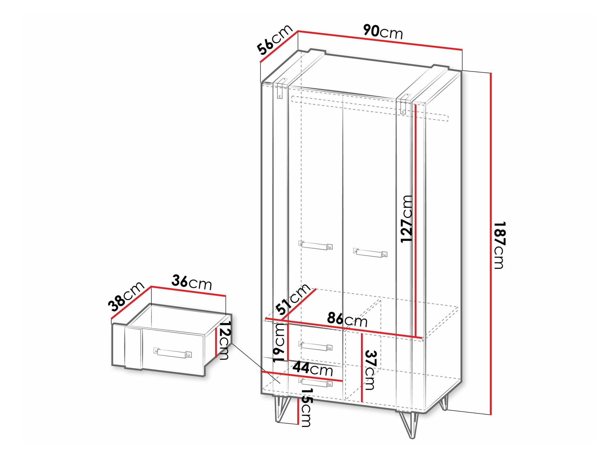 Gardróbszekrény Domdele 100