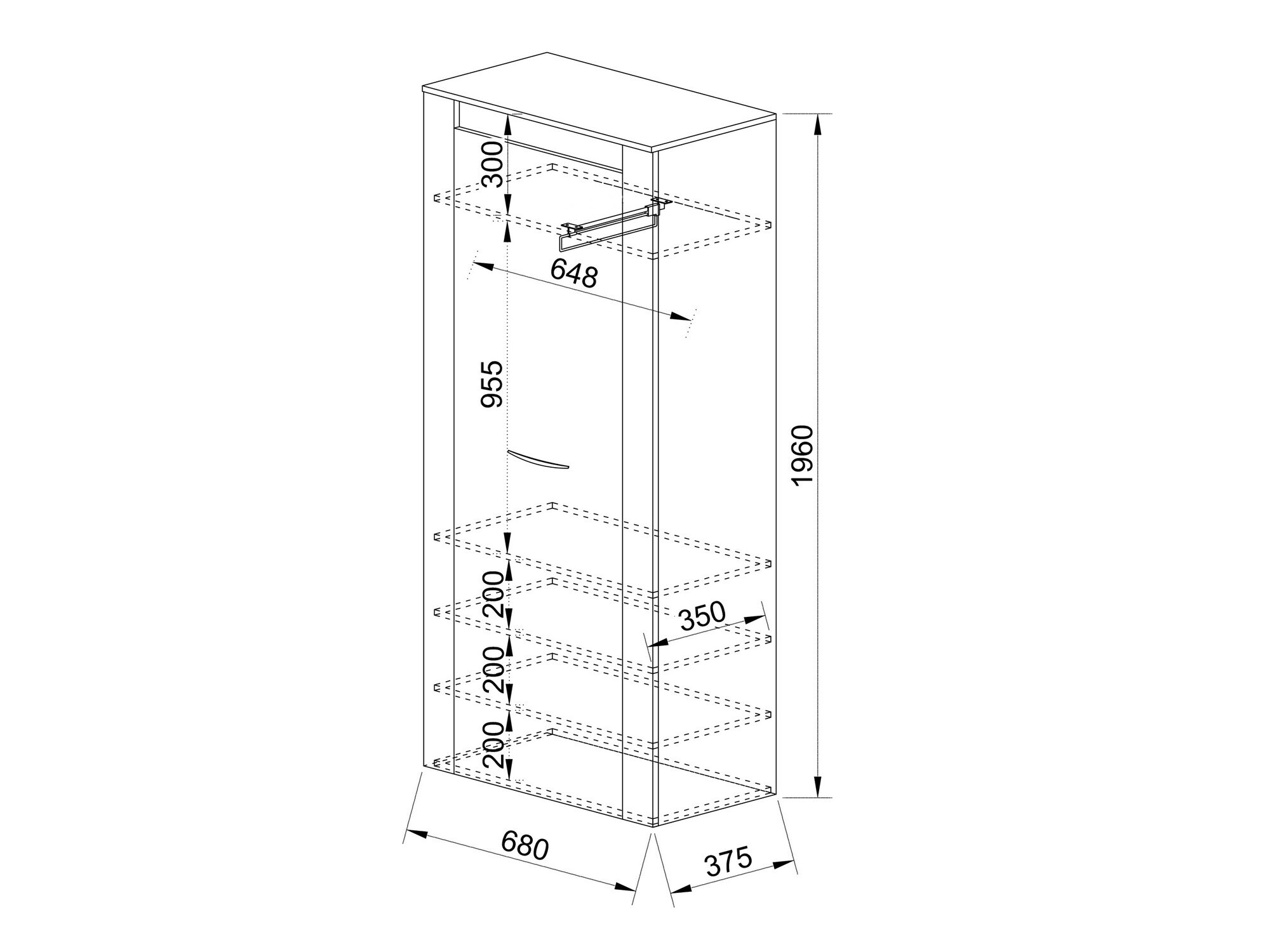 Gardróbszekrény Melelma 100