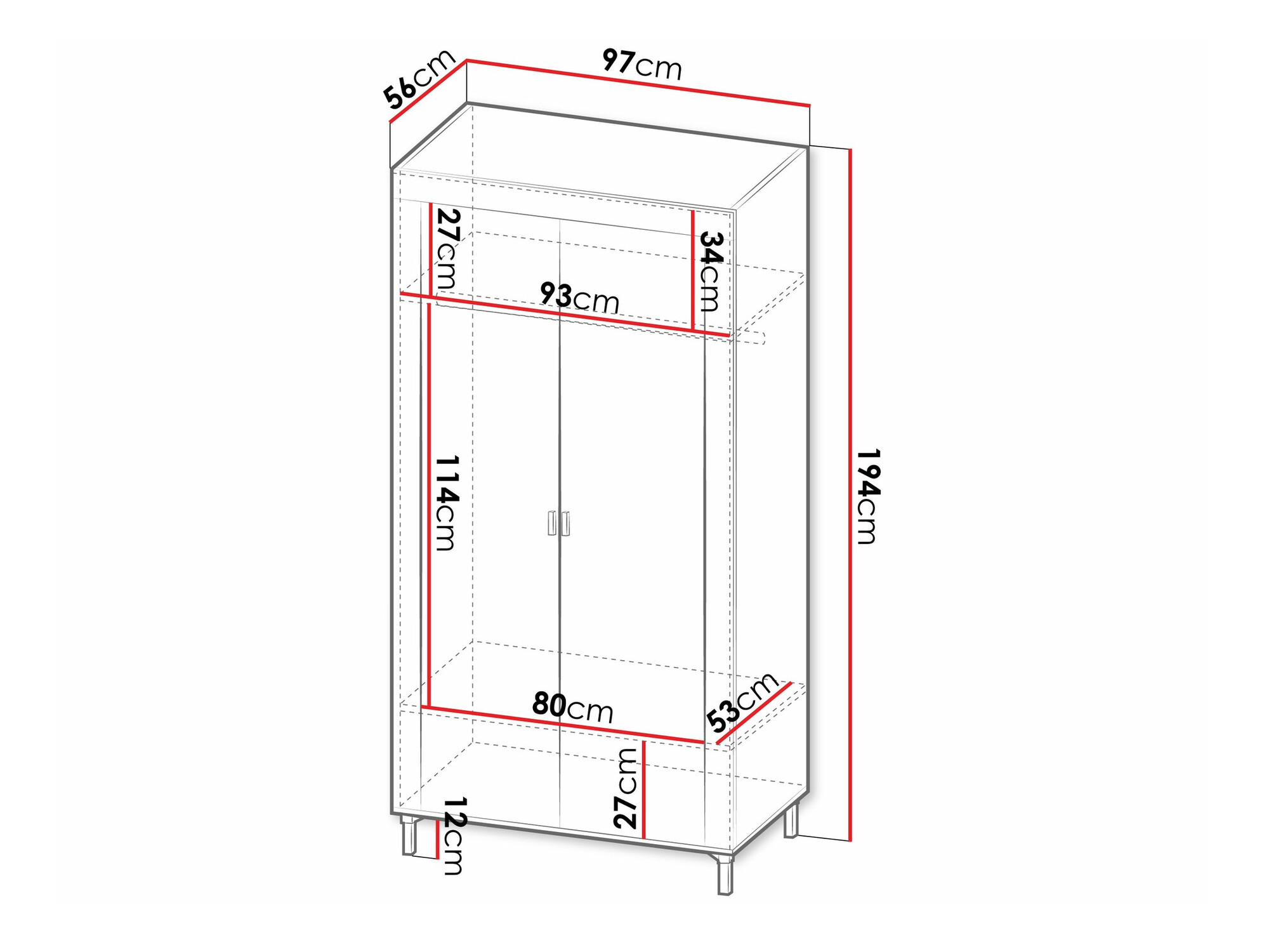 Gardróbszekrény Mormavu 100 (Matt fehér)