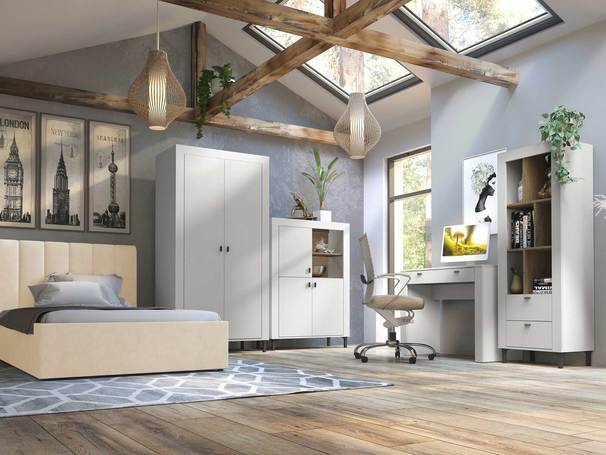 Könyvespolc Mormavu 105 (Matt fehér)