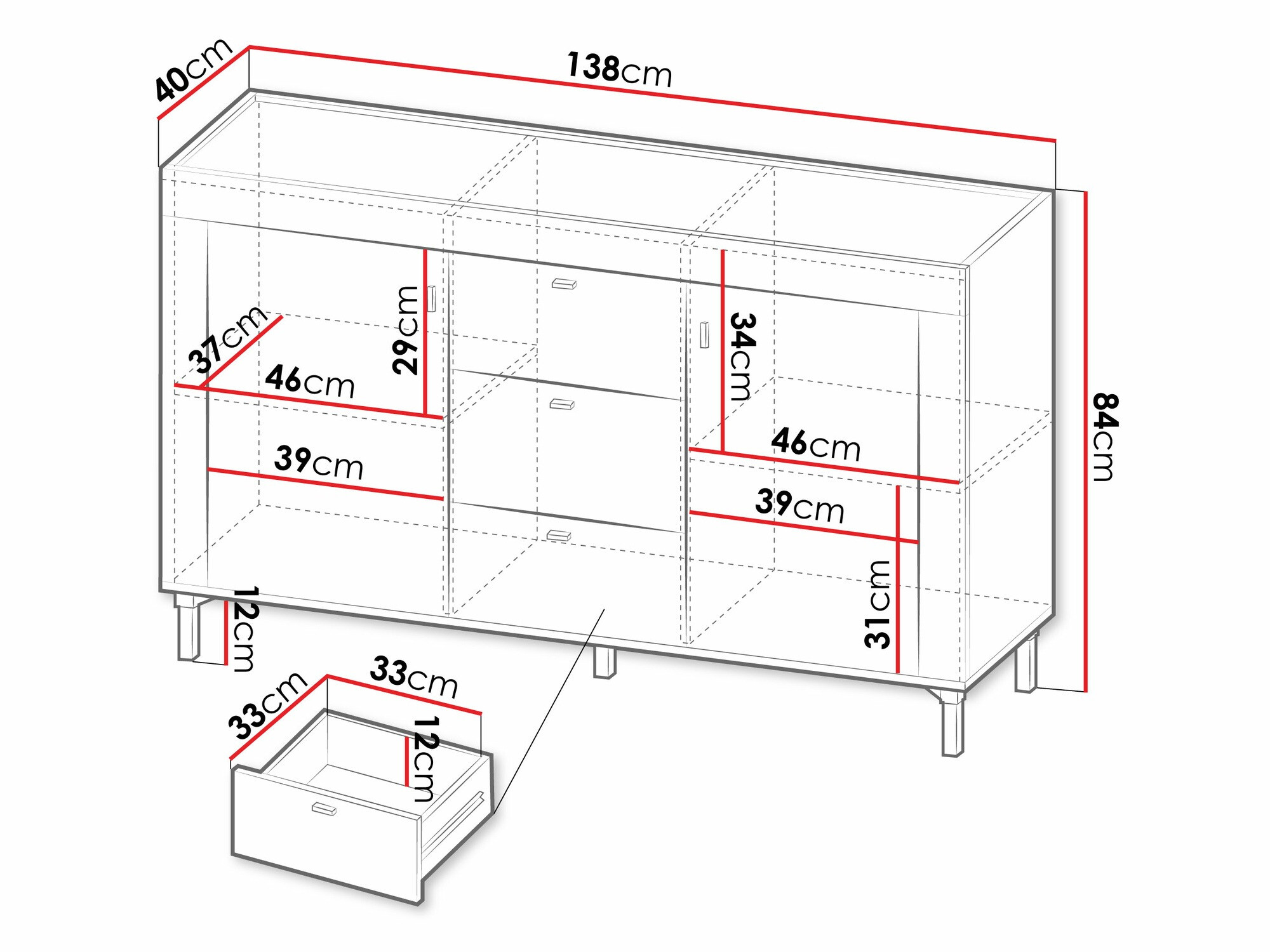 Komód Mormavu 103 (Matt fehér)