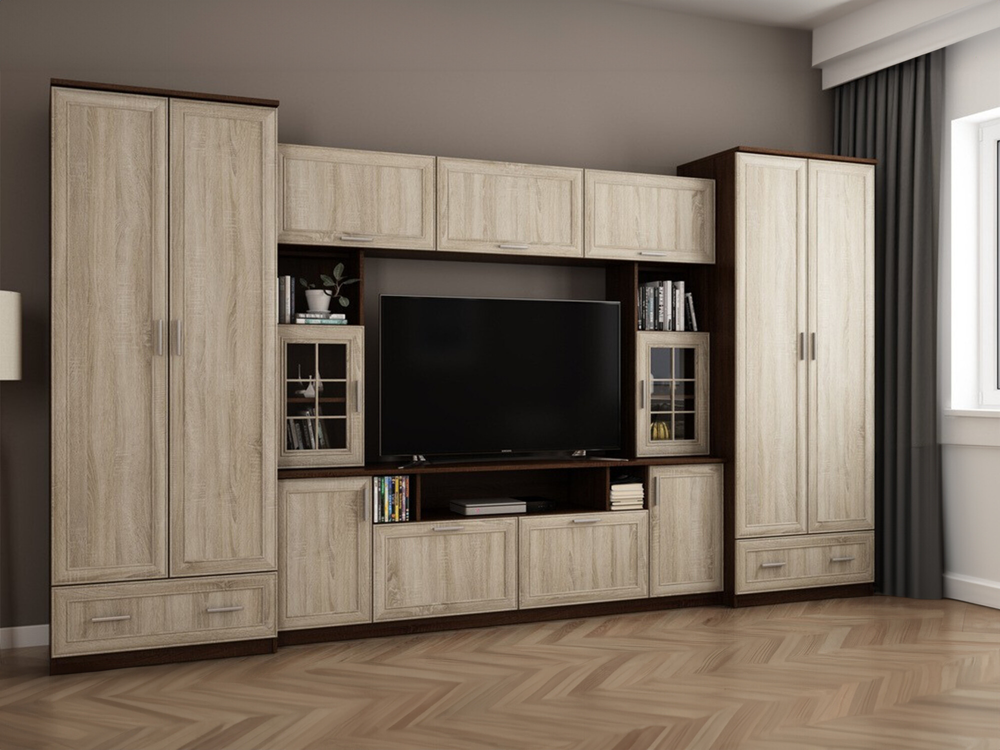 Nappali szett Lexington 146 (Világos sonoma tölgy + sötét Sonoma tölgy)